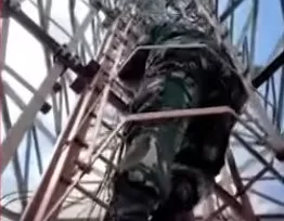 Aksi Heroik Petugas TNI dalam Evakuasi Pekerja yang Diduga Pingsan di Atas Tower